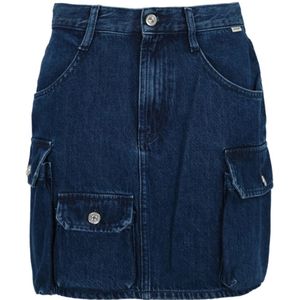 Roy Roger's, Denim Mini Rok Stone Washed Blauw, Dames, Maat:W26