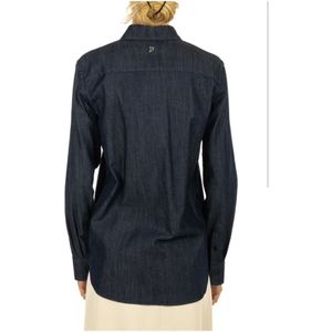 Dondup, Blouses & Shirts, Dames, Blauw, S, Stijlvolle Shirt