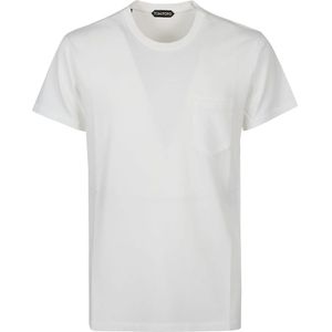 Tom Ford, Tops, Heren, Wit, L, Katoen, Casual Katoenen T-shirt