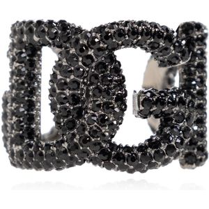 Dolce & Gabbana, Accessoires, Heren, Zwart, S, Logo-vormige ring
