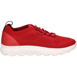 Geox, Rode Casual Textiel Sneakers Rood, Heren, Maat:45 EU