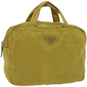Prada Vintage, Pre-owned, Dames, Geel, ONE Size, Pre-owned Fabric handbags