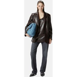 Pinko, Jassen, Dames, Bruin, S, Leer, Imitatieleren jas Herfst/Winter Vrouwen