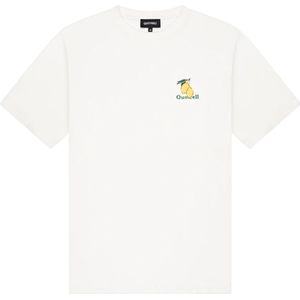 Quotrell, Tops, Heren, Wit, XS, Katoen, Quotrell Limone T-Shirt Heren Gebroken Wit/Groen
