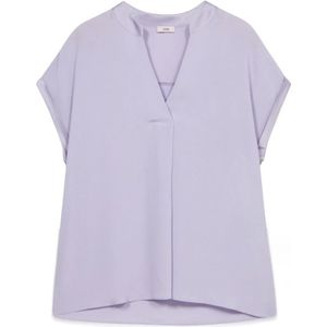 Oltre, Blouses & Shirts, Dames, Paars, XL, Polyester, Viscose blouse met korte mouwen