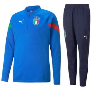 Puma, Italië 1/4 Zip Player Trainingspak Blauw, Heren, Maat:S