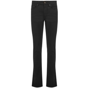 Saint Laurent, Jeans, Dames, Zwart, S, Katoen, Flared Low-Waist Zwarte Jeans