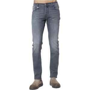 Jacob Cohën, Jeans, Heren, Blauw, W32, Katoen, Slimme Gewassen Grijze Jeans