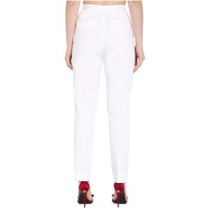 Dolce & Gabbana, Broeken, Dames, Wit, L, Katoen, Hoge Taille Gabardine Broek