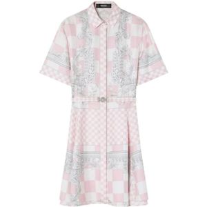 Versace, Shirt Kleedjes Roze, Dames, Maat:XS