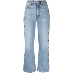Re/Done, Jeans, Dames, Blauw, W26, Vintage Flared Jeans met edelsteen details