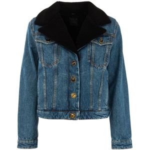 Pinko, Jassen, Dames, Blauw, S, Denim, Denim jas Dames Winter Blauw