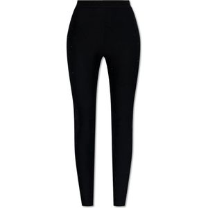 Versace Jeans Couture, Leggings met strass-steentjes Zwart, Dames, Maat:L