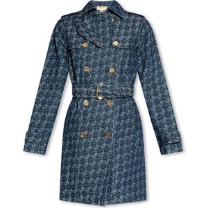 Michael Kors, Mantels, Dames, Blauw, S, Denim, Denim trenchcoat