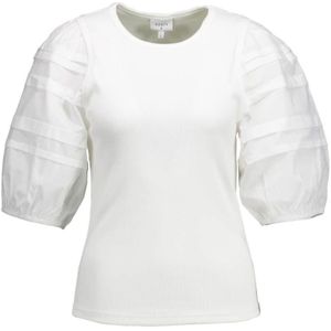 Dante 6, Blouses & Shirts, Dames, Wit, L, Elegant Elyse Wit Pofmouw T-Shirt