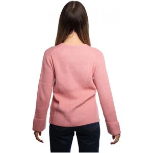 Sun68, Truien, Dames, Roze, M, Wol, Roze Merinowol Vest