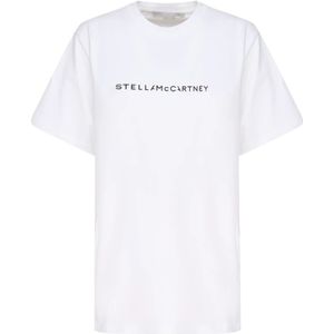 Stella McCartney, Tops, Dames, Wit, M, Katoen, Biologisch katoenen T-shirts en polos