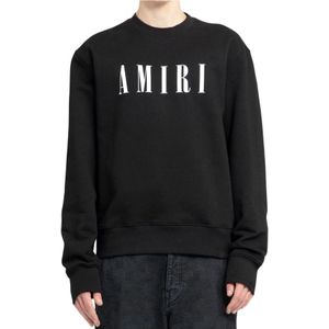 Amiri, Sweatshirts & Hoodies, Heren, Zwart, L, Katoen, Zwart Core Logo Sweatshirt