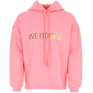 We11Done, Sweatshirts & Hoodies, Heren, Roze, L, Katoen, Roze katoenen sweatshirt