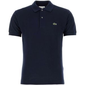 Lacoste, Tops, Heren, Blauw, M, Navy Blauwe Piquet Polo Shirt