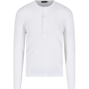 Tom Ford, Witte T-shirts en Polos van Tom Ford Wit, Heren, Maat:3XL