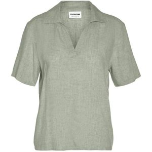 Noisy May, Blouses & Shirts, Dames, Groen, S, Woestijn Salie Polo Top