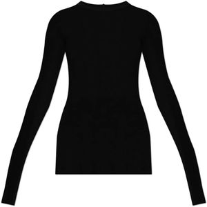 Rick Owens, Tops, Dames, Zwart, S, Gestreepte top `Rib`