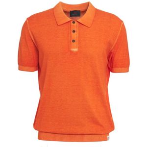 Peuterey, Tops, Heren, Oranje, L, Italiaans Polo Shirt met Logo Details