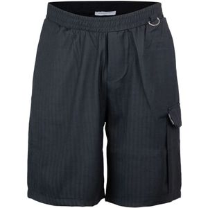 Family First, Hoge Taille Bermuda Shorts Zwart Zwart, Heren, Maat:XL