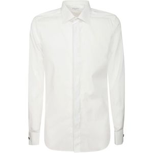 Xacus, Overhemden, Heren, Wit, XL, Katoen, Witte Katoenen Overhemd met Kraag en Manchetten
