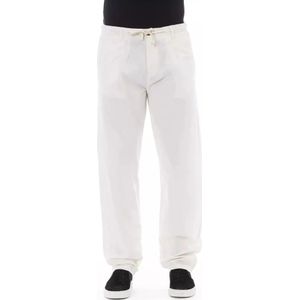 Baldinini, Broeken, Heren, Wit, XL, Katoen, Elegante Witte Chino Broek