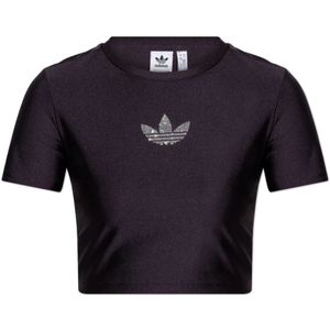 Adidas Originals, Tops, Dames, Paars, L, Polyester, Top met glinsterend logo