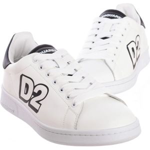 Dsquared2, Schoenen, Heren, Wit, 44 EU, Leer, Lage Sports Sneakers