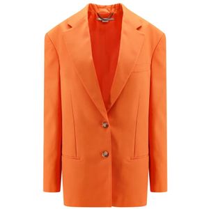 Stella McCartney, Oranje Single-Breasted Blazer Oranje, Dames, Maat:XS