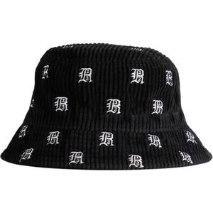 R13, Zwarte Corduroy Bucket Hat Veelkleurig, Heren, Maat:ONE Size