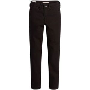 Levi's, 712 Slim Welt Pocket Night is Black Jeans Zwart, Dames, Maat:W24 L30