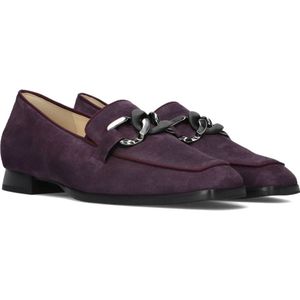 Hassia, Schoenen, Dames, Paars, 37 EU, Suède, Paarse Suède Loafers met Decoratie