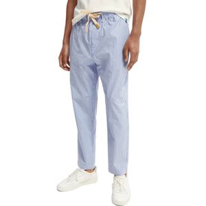 Scotch & Soda, Slim-Fit Katoenen Poplin Joggers Blauw, Heren, Maat:W33