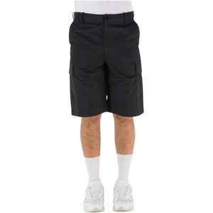 Kenzo, Korte broeken, Heren, Zwart, XL, Katoen, Cargo Casual Shorts