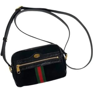 Gucci Vintage, Pre-owned Leather crossbody-bags Zwart, Dames, Maat:ONE Size