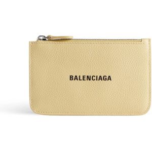 Balenciaga, Accessoires, Dames, Geel, ONE Size, Gele Leren Portemonnee Korrelige Textuur