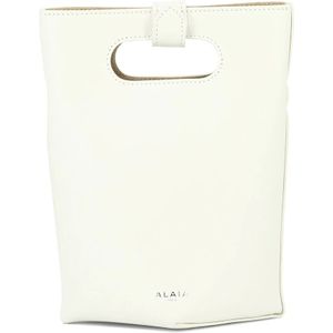 Alaïa, Opgevouwen Leren Handtas Wit, Dames, Maat:ONE Size