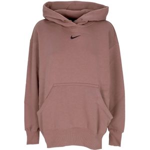 Nike, Sweatshirts & Hoodies, Dames, Bruin, S, Katoen, Phoenix Fleece Oversized Pullover Hoodie