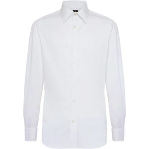 Boggi Milano, Overhemden, Heren, Wit, 3Xl, Katoen, Regular Fit Katoenen Twill Overhemd