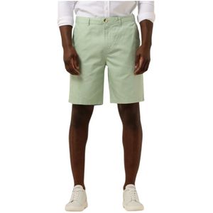 Scotch & Soda, Korte broeken, Heren, Groen, W38, Katoen, Groene Twill Shorts van Katoenmix