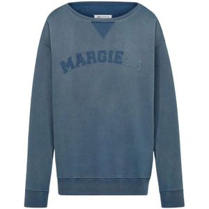Maison Margiela, Sweatshirts & Hoodies, Heren, Blauw, M, Katoen, Hoodies