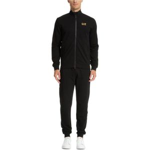 Emporio Armani Ea7, Sport, Heren, Zwart, 3Xl, Katoen, Effen Tracksuit met Koord en Rits