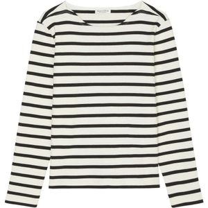 Marc O'Polo, Bretonse stijl longsleeve normaal Zwart, Dames, Maat:S