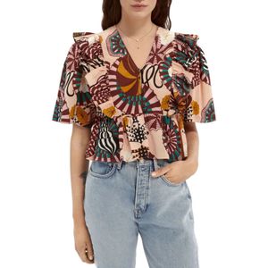 Scotch & Soda, Katoenen printtop Veelkleurig, Dames, Maat:M