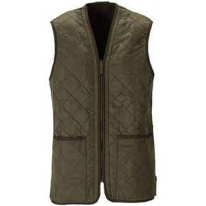 Barbour, Groene gewatteerde bodywarmer met fleece voering Groen, Heren, Maat:S